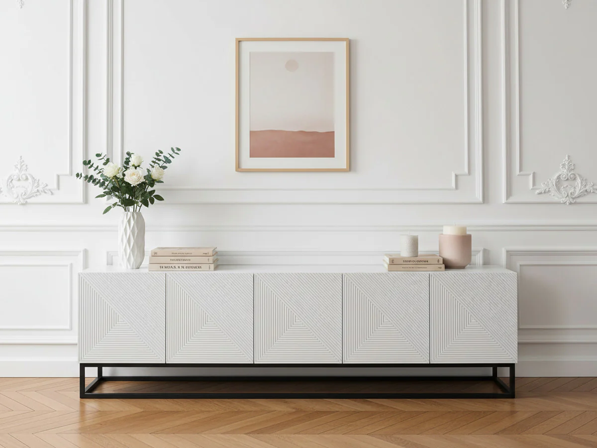 Meuble TV 200 cm ALICE pieds en métal - Image 2