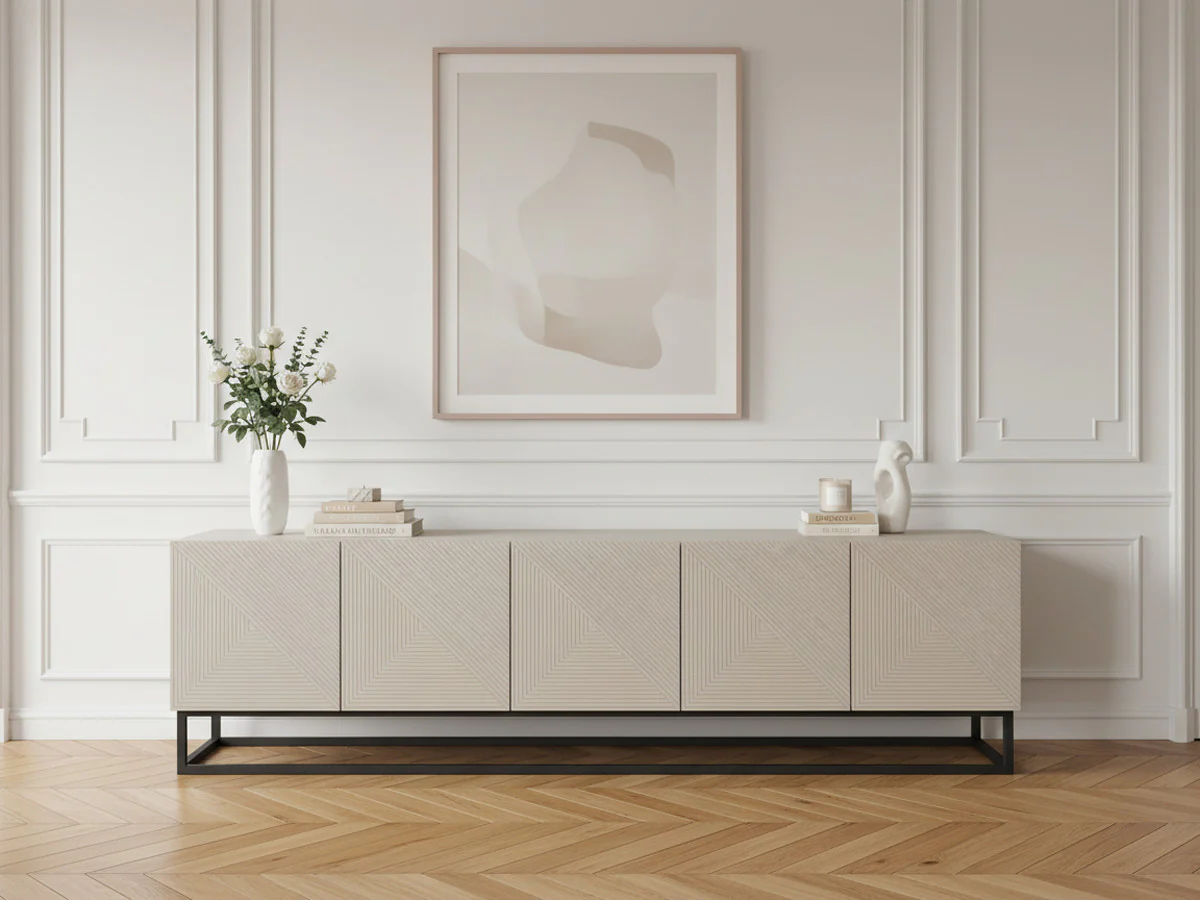 Meuble TV 200 cm ALICE pieds en métal - Image 6