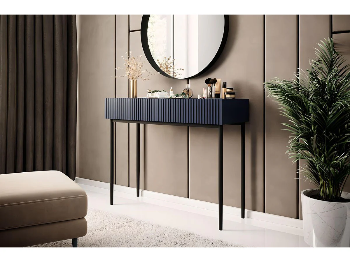 Console 2 tiroirs KASHA pieds noirs - Image 3