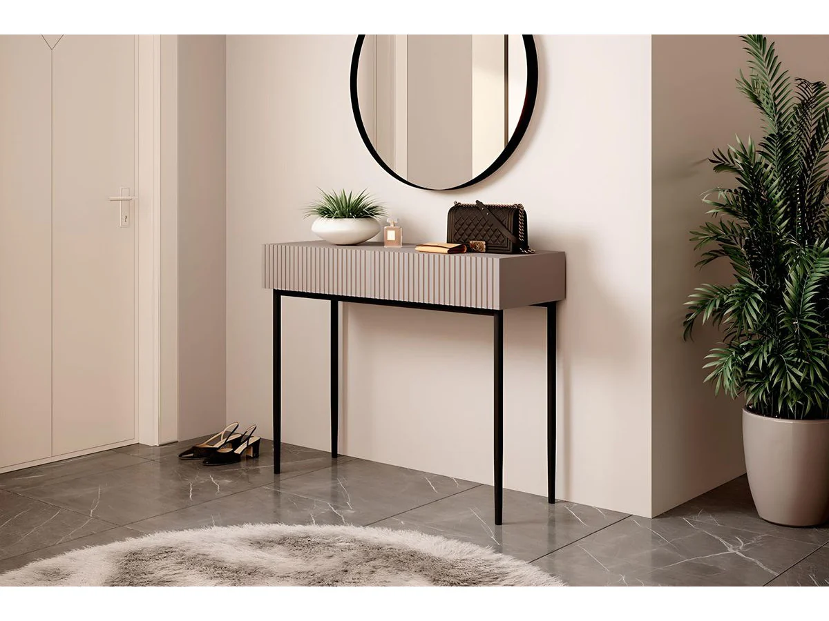 Console 2 tiroirs KASHA pieds noirs - Image 4