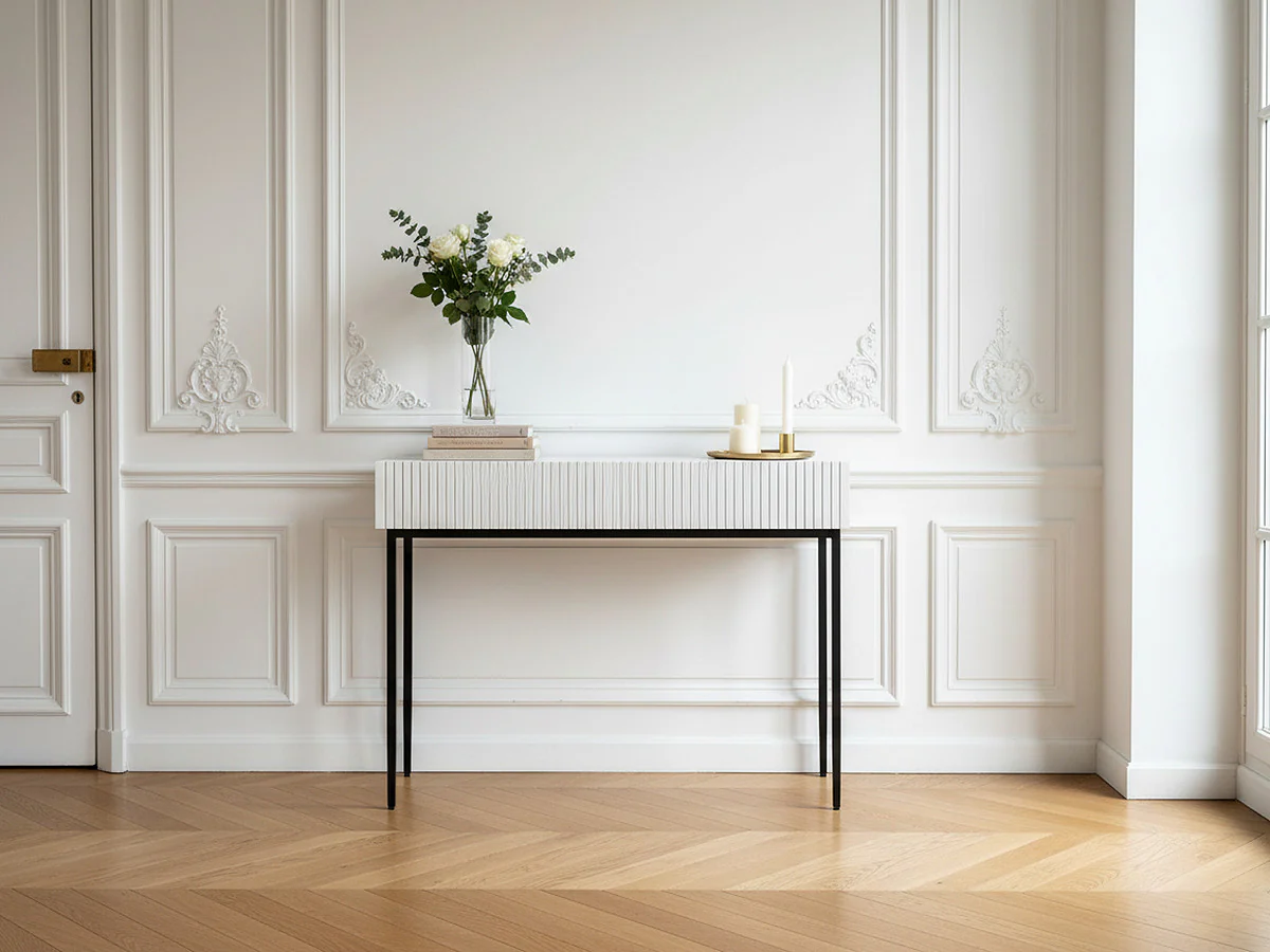 Console 2 tiroirs KASHA pieds noirs - Image 6