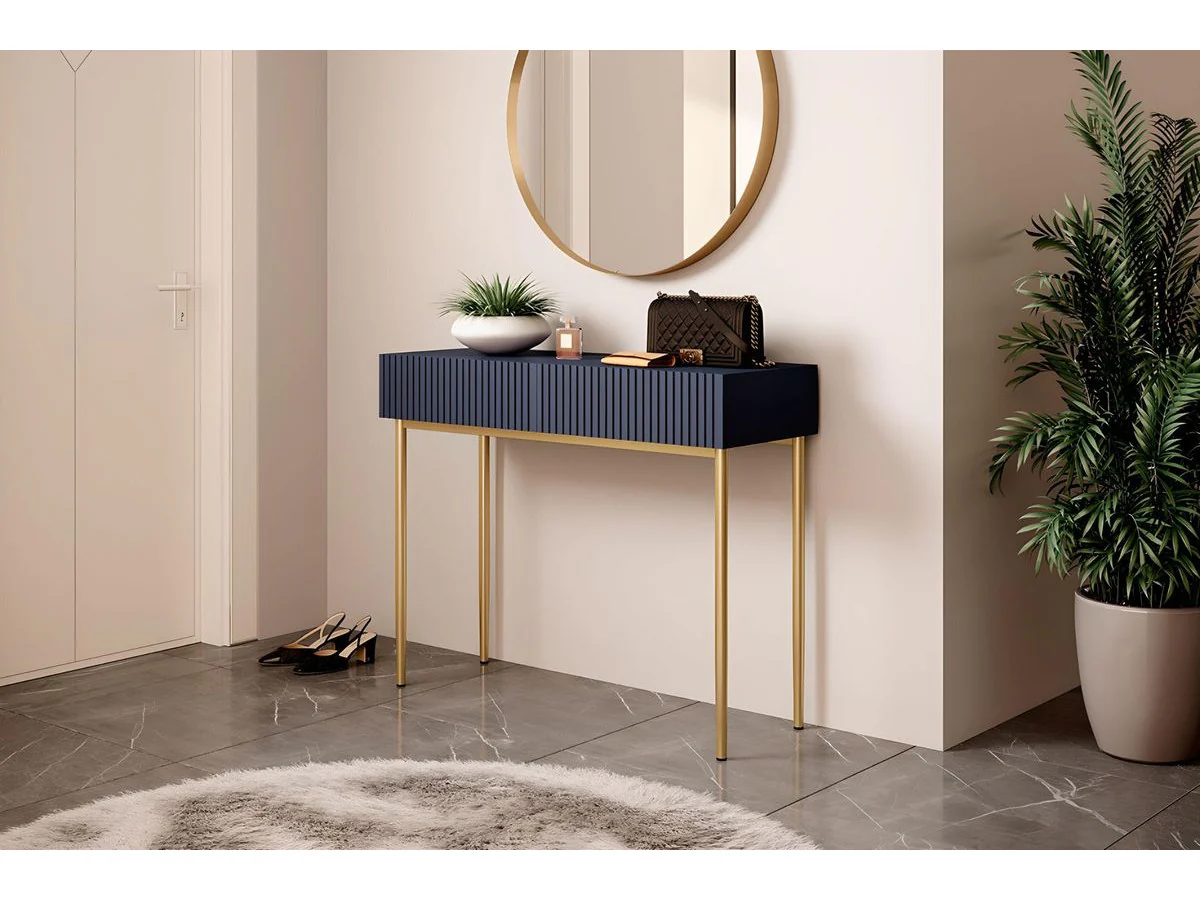 Console 2 tiroirs KASHA Pieds or - Image 3