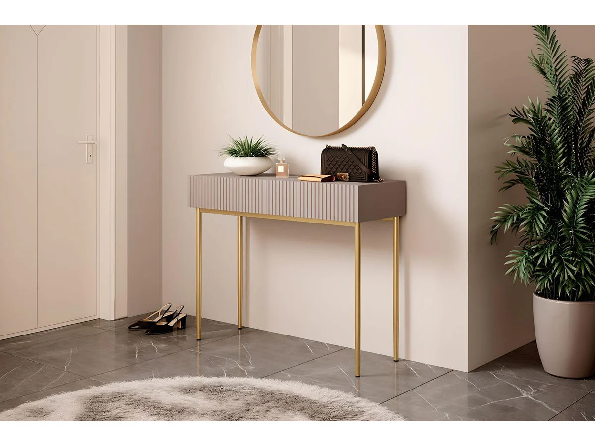 Console 2 tiroirs KASHA Pieds or - Image 4