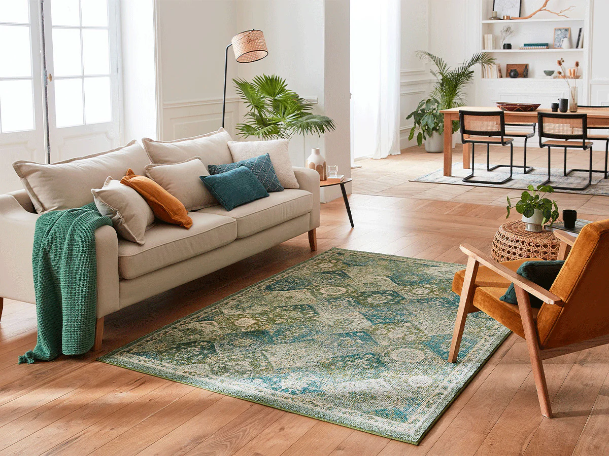 Tapis poils ras MIRA motif vintage - Image 4