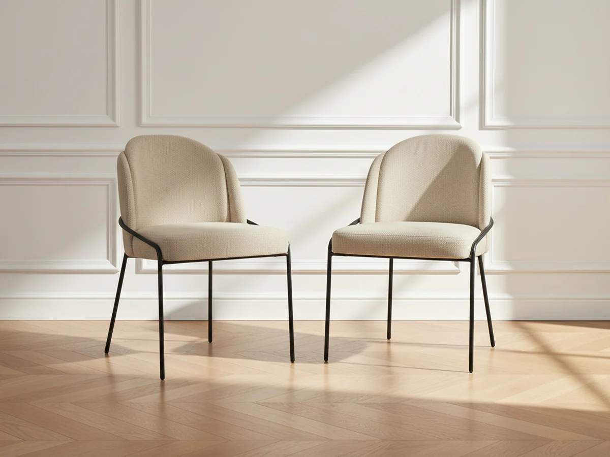 Lot de 2 chaises MAYA tissu texturé