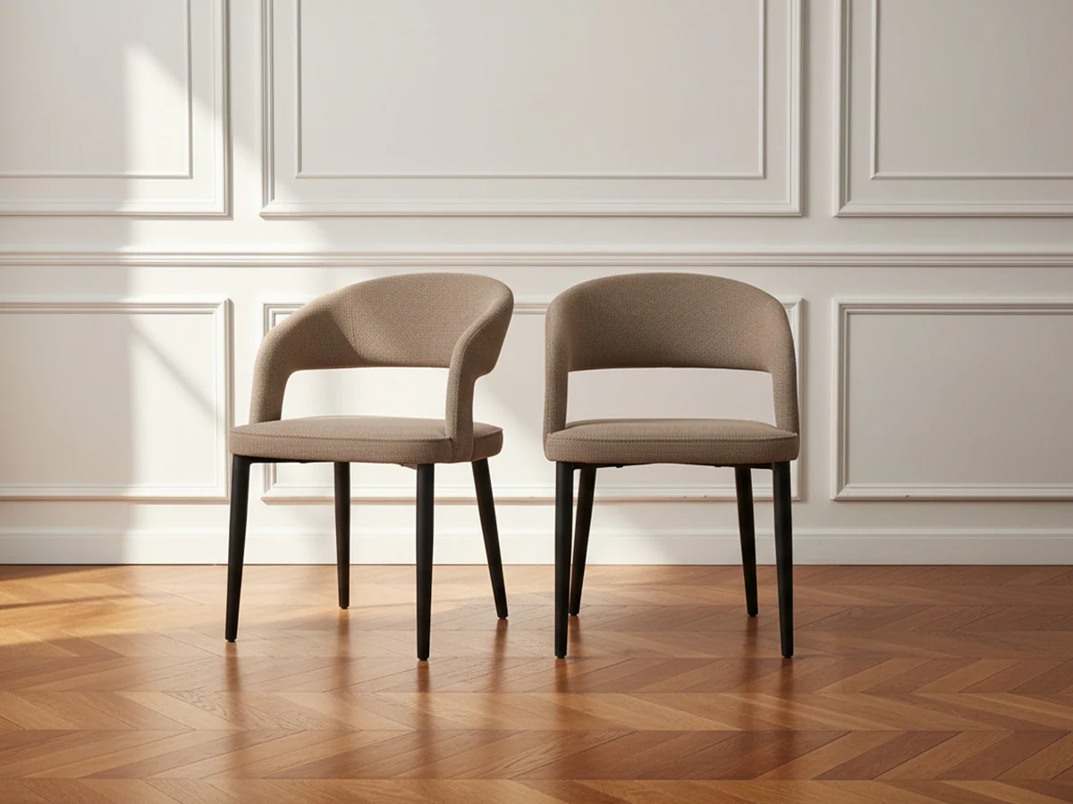 Lot de 2 chaises LOUIS tissu texturé - Image 2