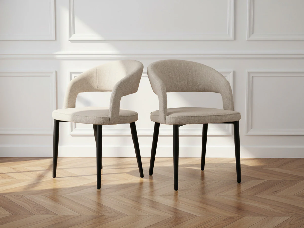 Lot de 2 chaises LOUIS tissu texturé - Image 3