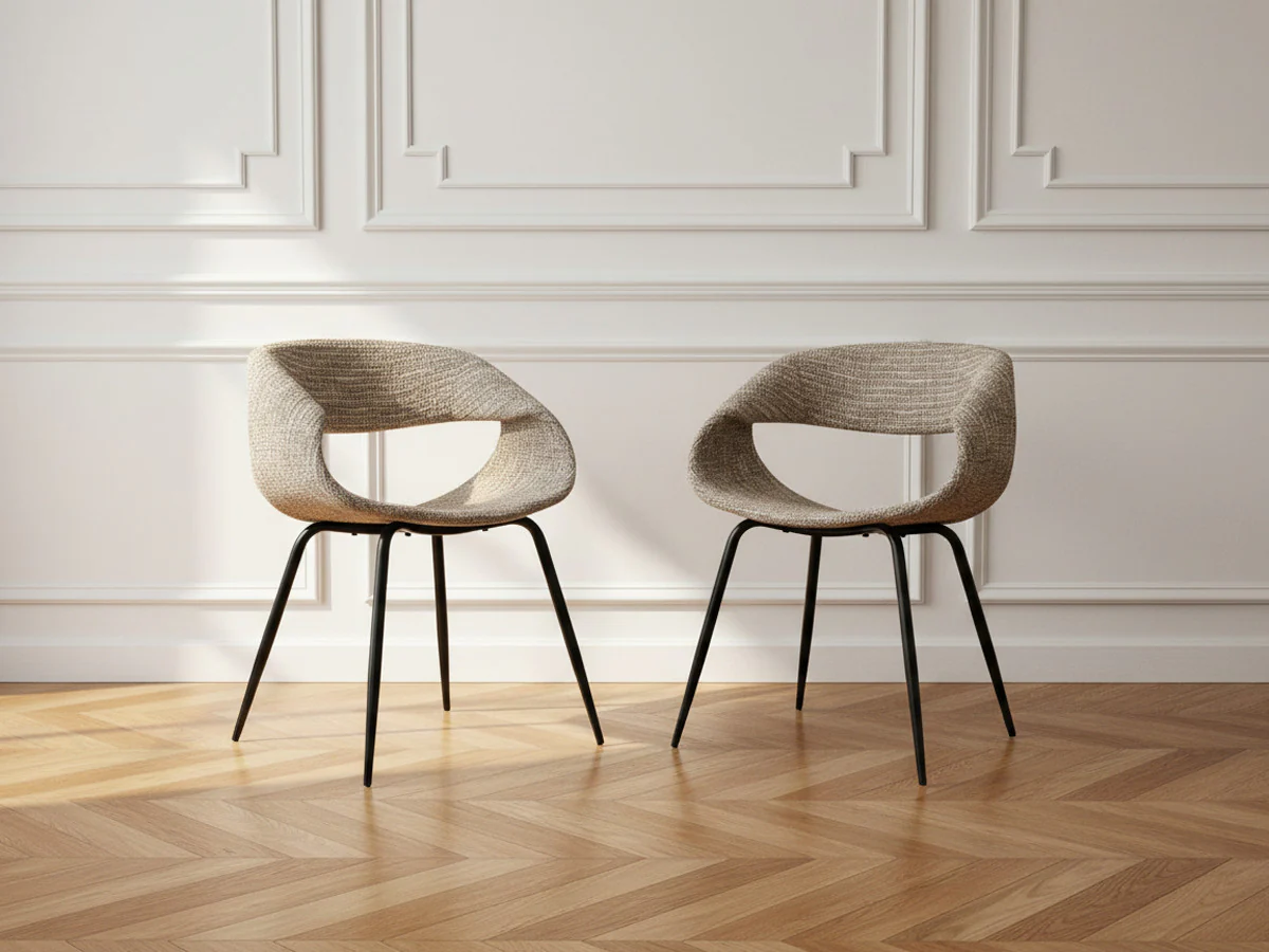 Lot de 2 chaises ISABELLE tissu texturé - Image 2