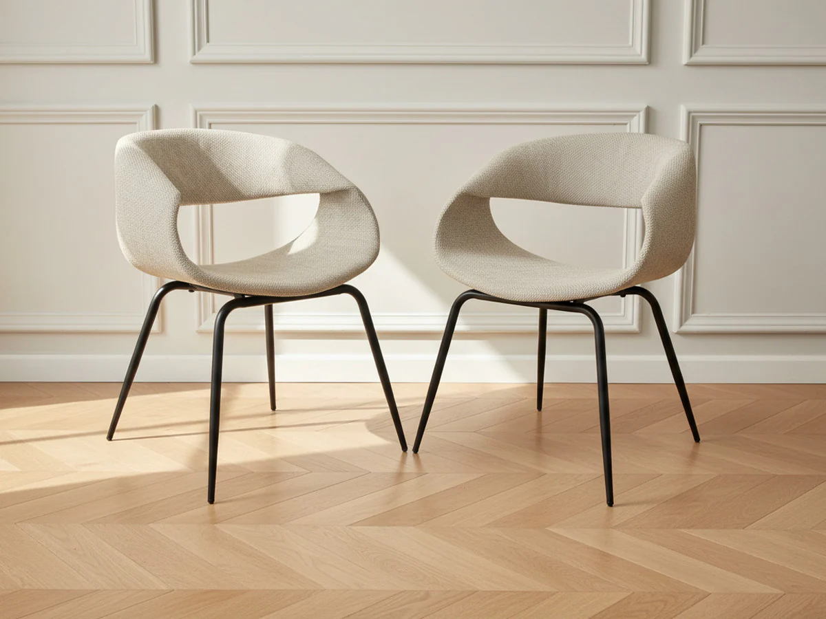 Lot de 2 chaises ISABELLE tissu texturé - Image 4