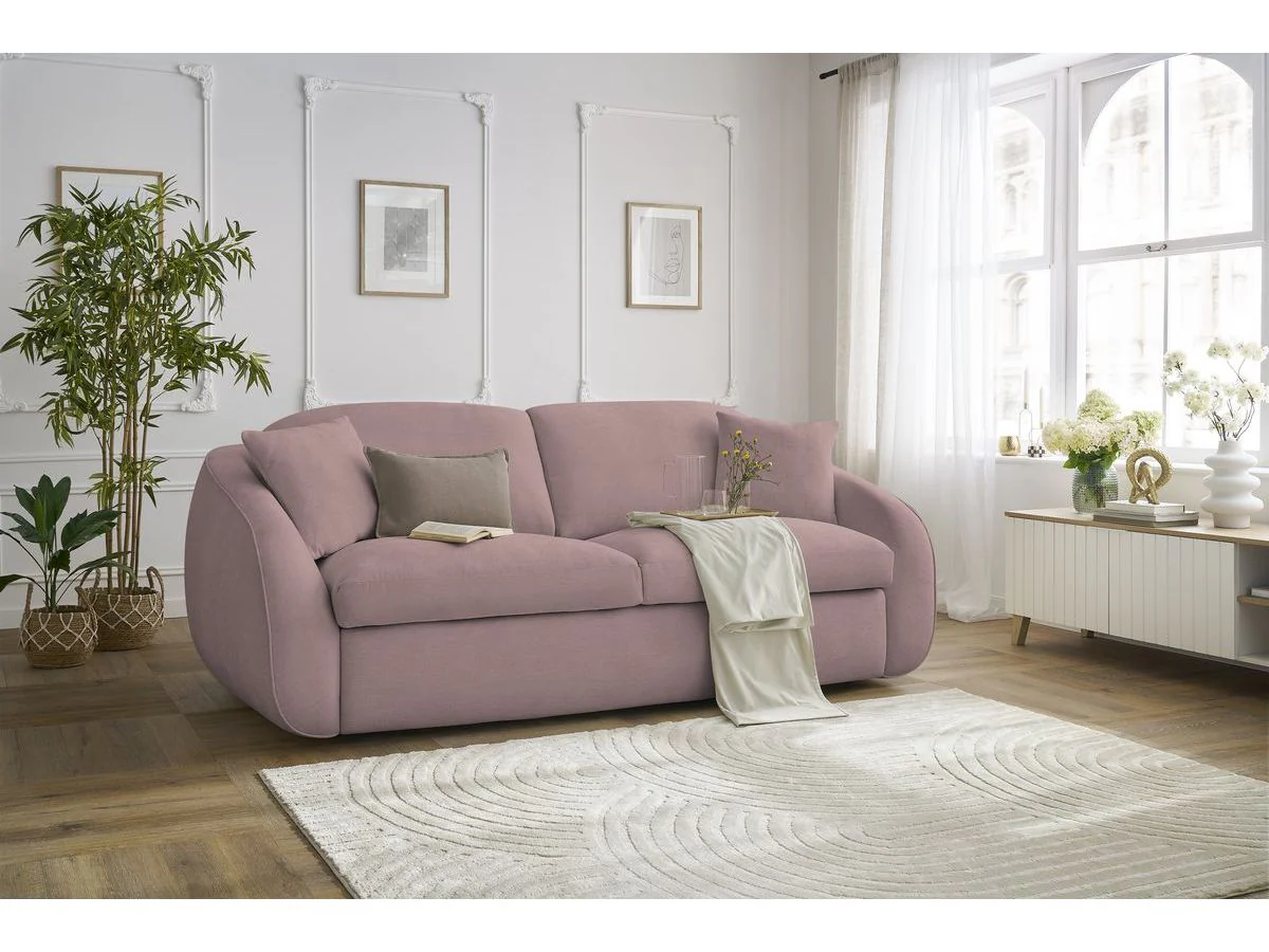 Canapé droit convertible CEZANNE ouverture express tissu lisse - Image 8