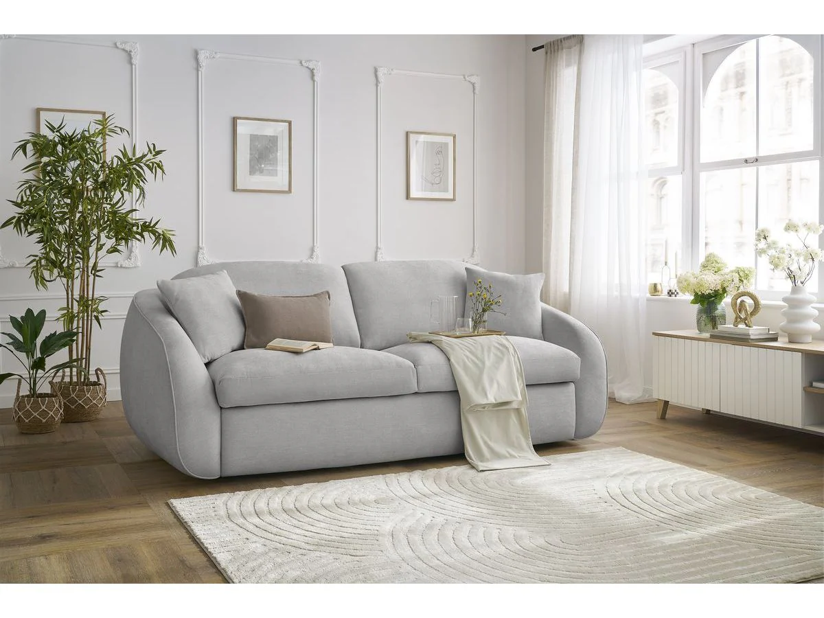 Canapé droit convertible CEZANNE ouverture express tissu lisse - Image 9