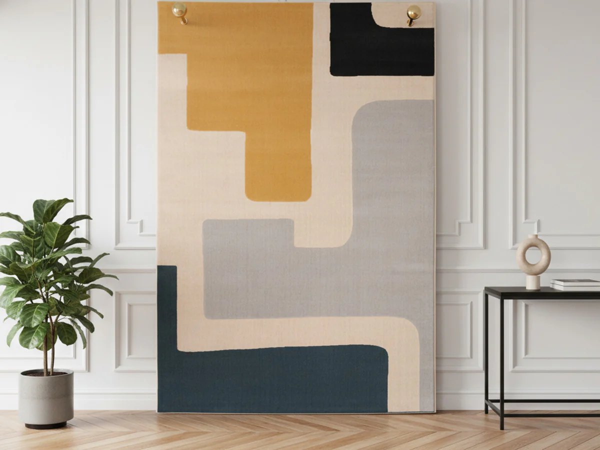 Tapis poils ras MONIQUE motif abstrait - Image 2