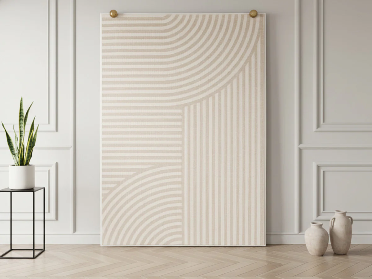 Tapis poils ras ANNIE motif abstrait