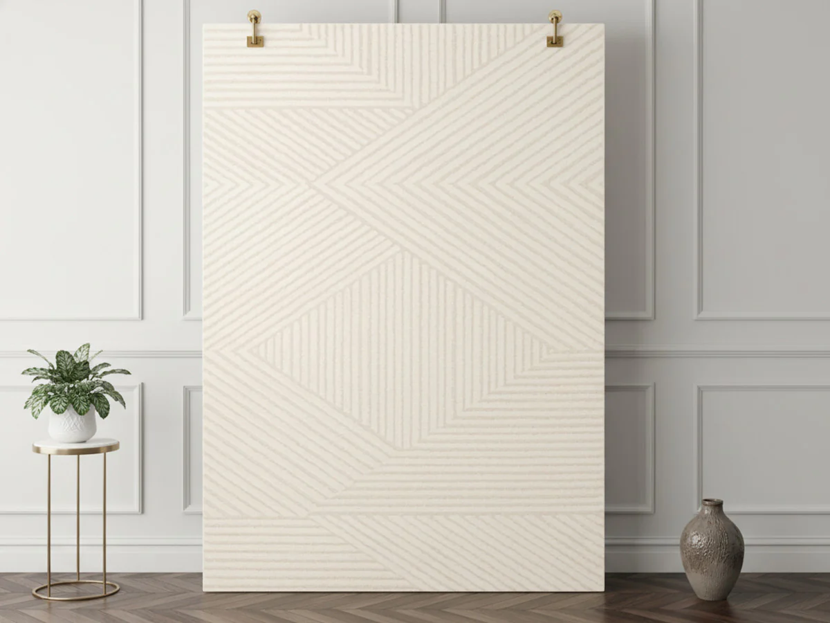 Tapis poils ras OLIVIER motif abstrait