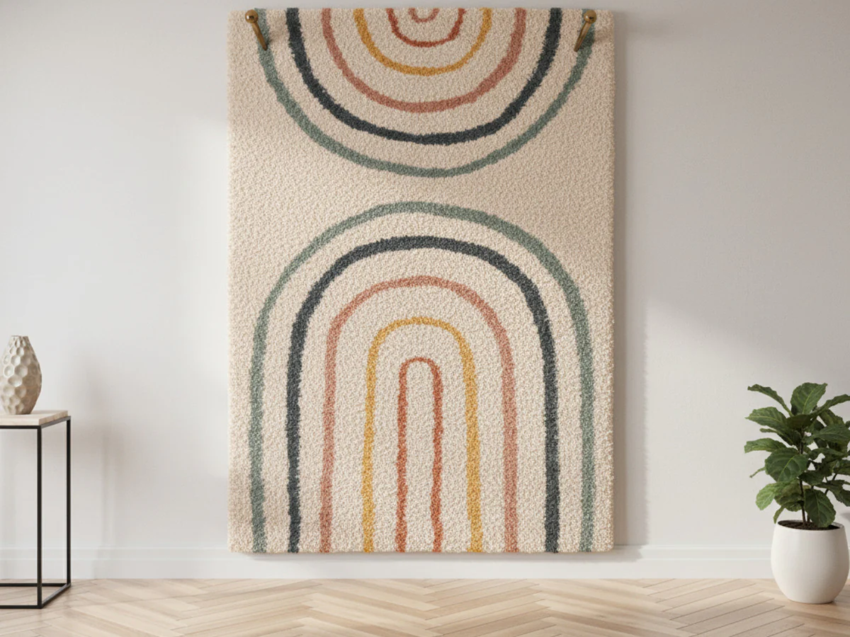 Tapis poils longs LILIA motif abstrait - Image 2