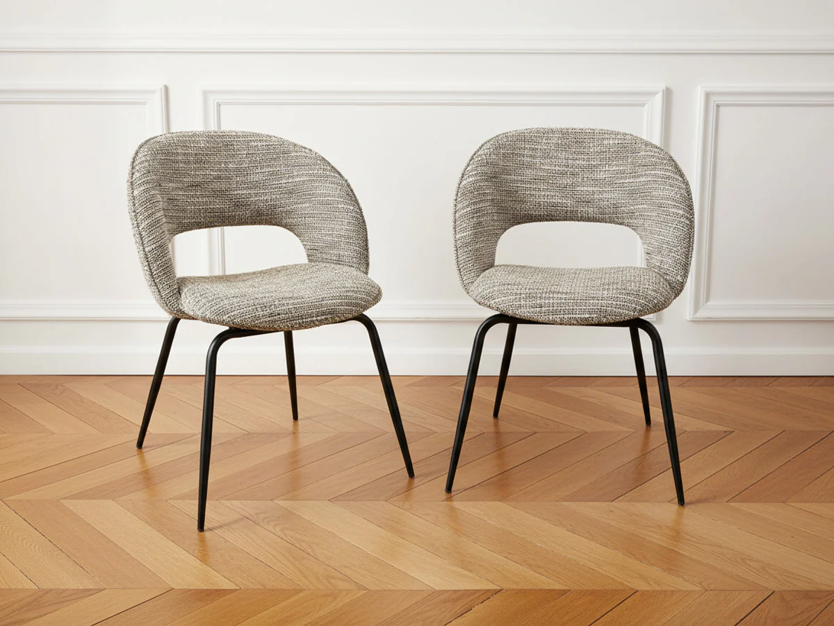 Lot de 2 chaises DOMI tissu chiné