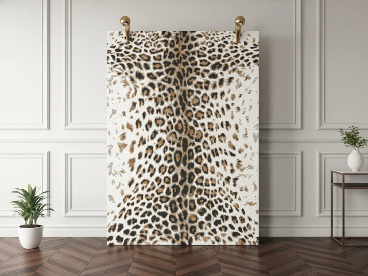 Tapis poils ras MERYL motif léopard - Image 4