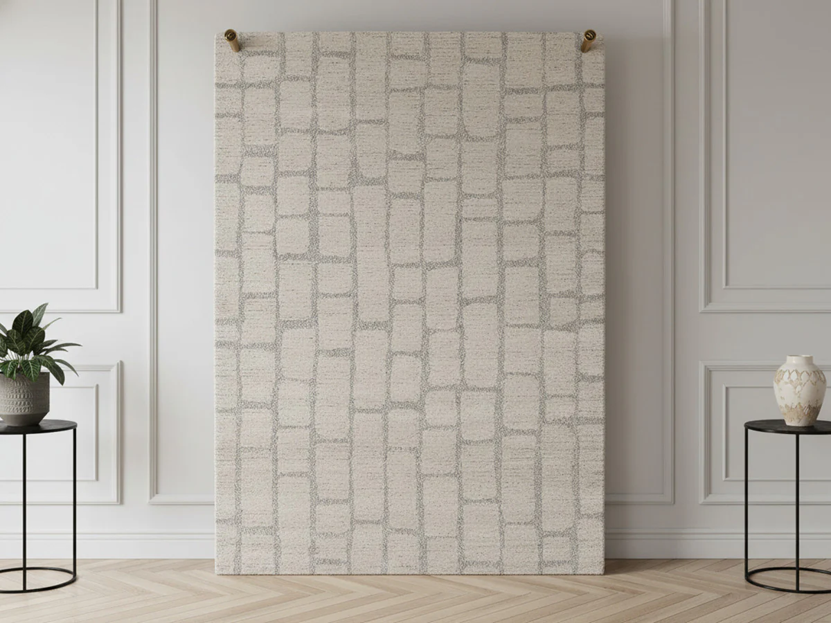 Tapis poils courts IKEDA motif abstrait