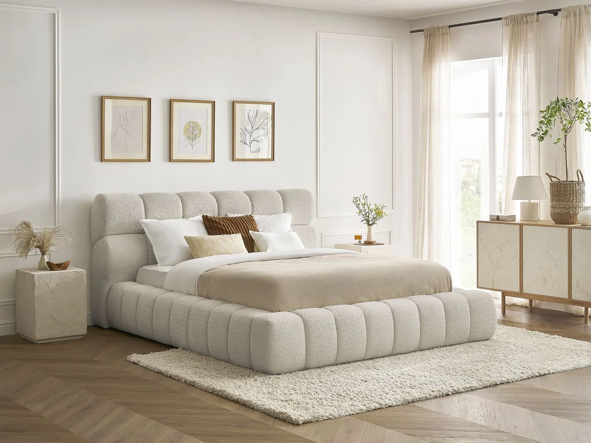 Lit coffre MONT-BLANC tissu bouclette - Image 10