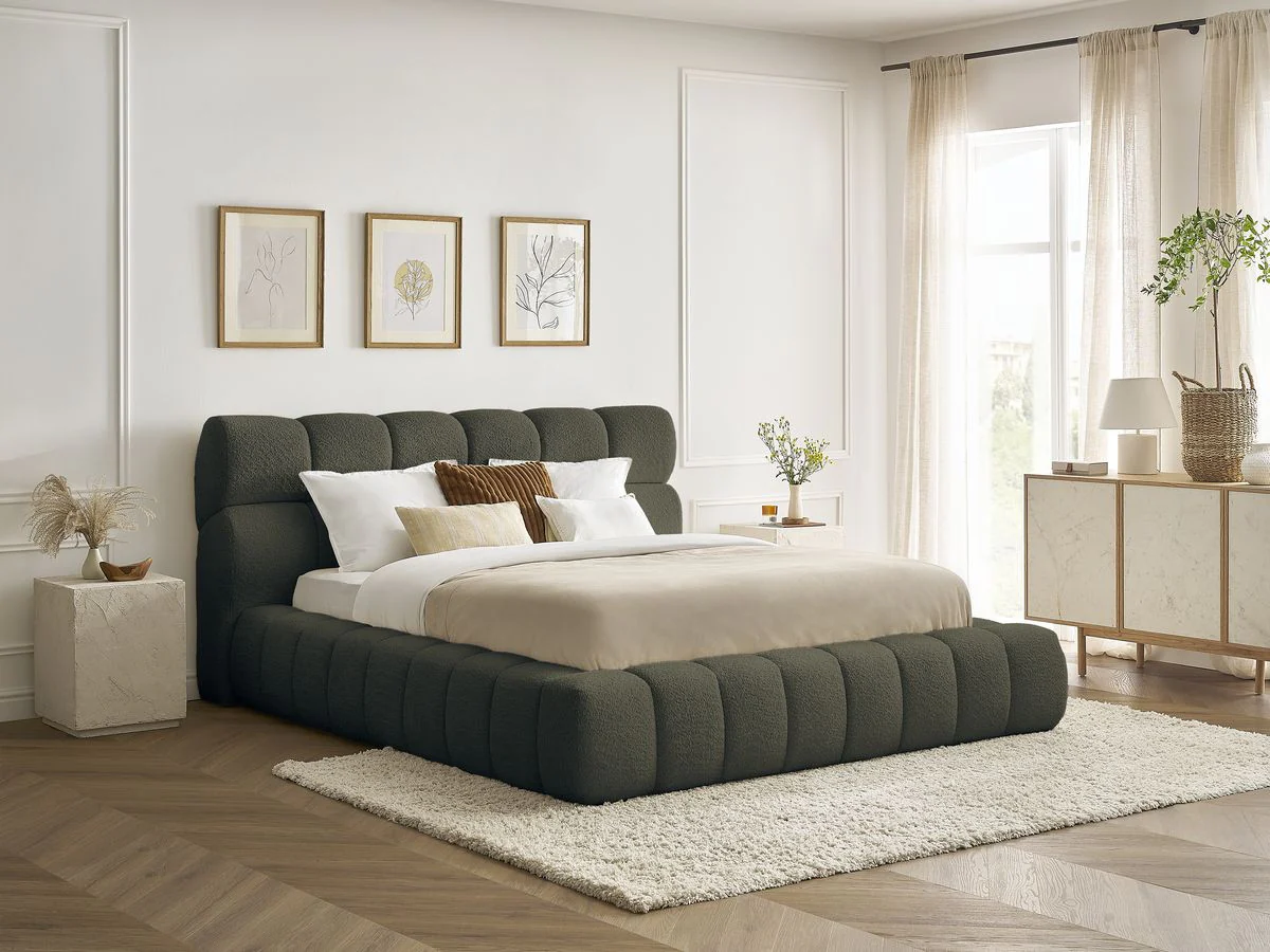 Lit coffre MONT-BLANC tissu bouclette - Image 6