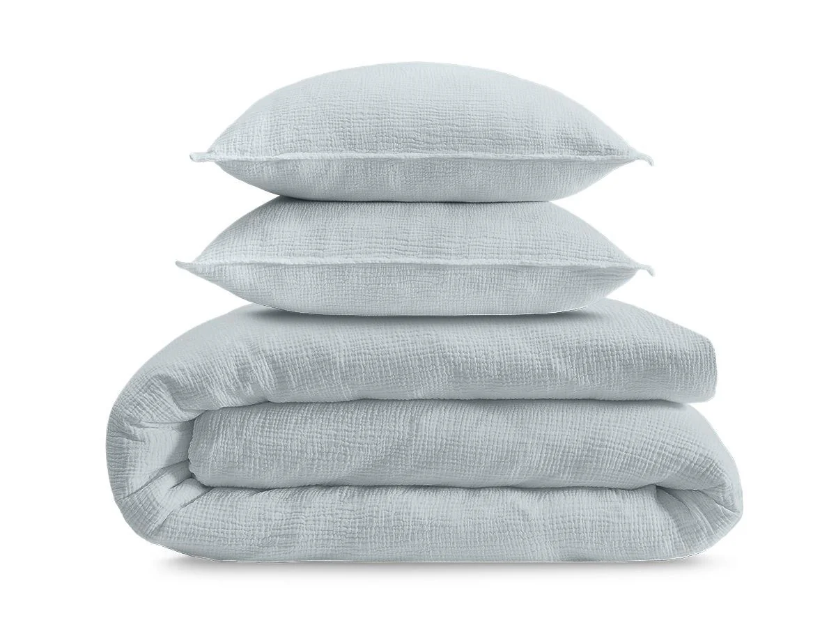 Parure de lit adulte en Gaze de coton HESTIA avec une housse de couette, taies d'oreiller - Image 4