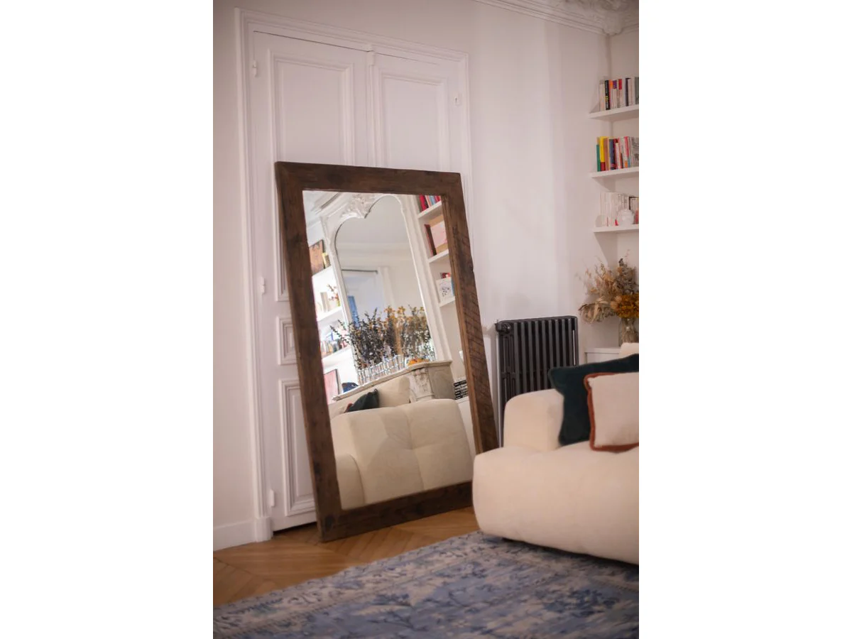 Miroir H.180 cm BERTHA bois de teck