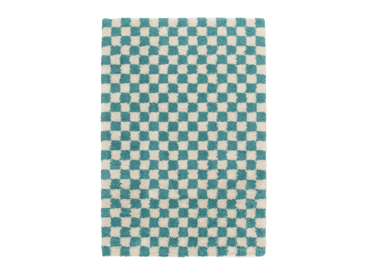 Tapis poils longs DAMIEN motifs damier - Image 10