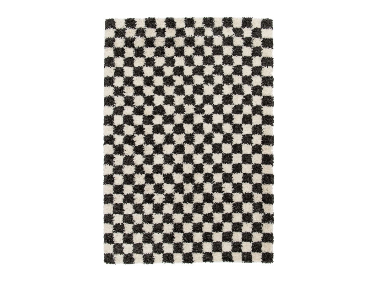 Tapis poils longs DAMIEN motifs damier - Image 3