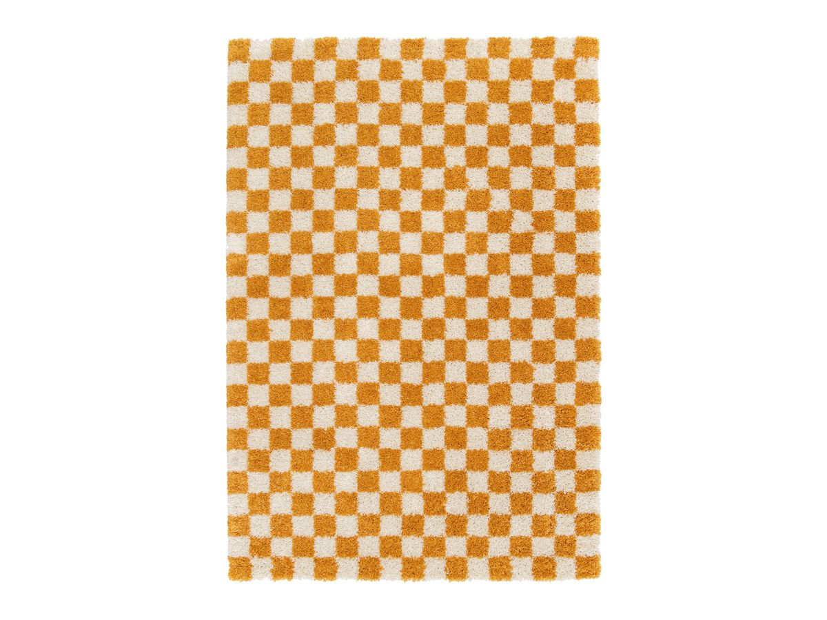 Tapis poils longs DAMIEN motifs damier - Image 4