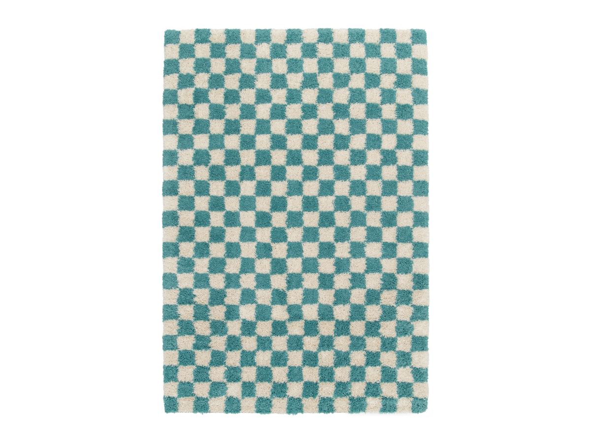 Tapis poils longs DAMIEN motifs damier - Image 5