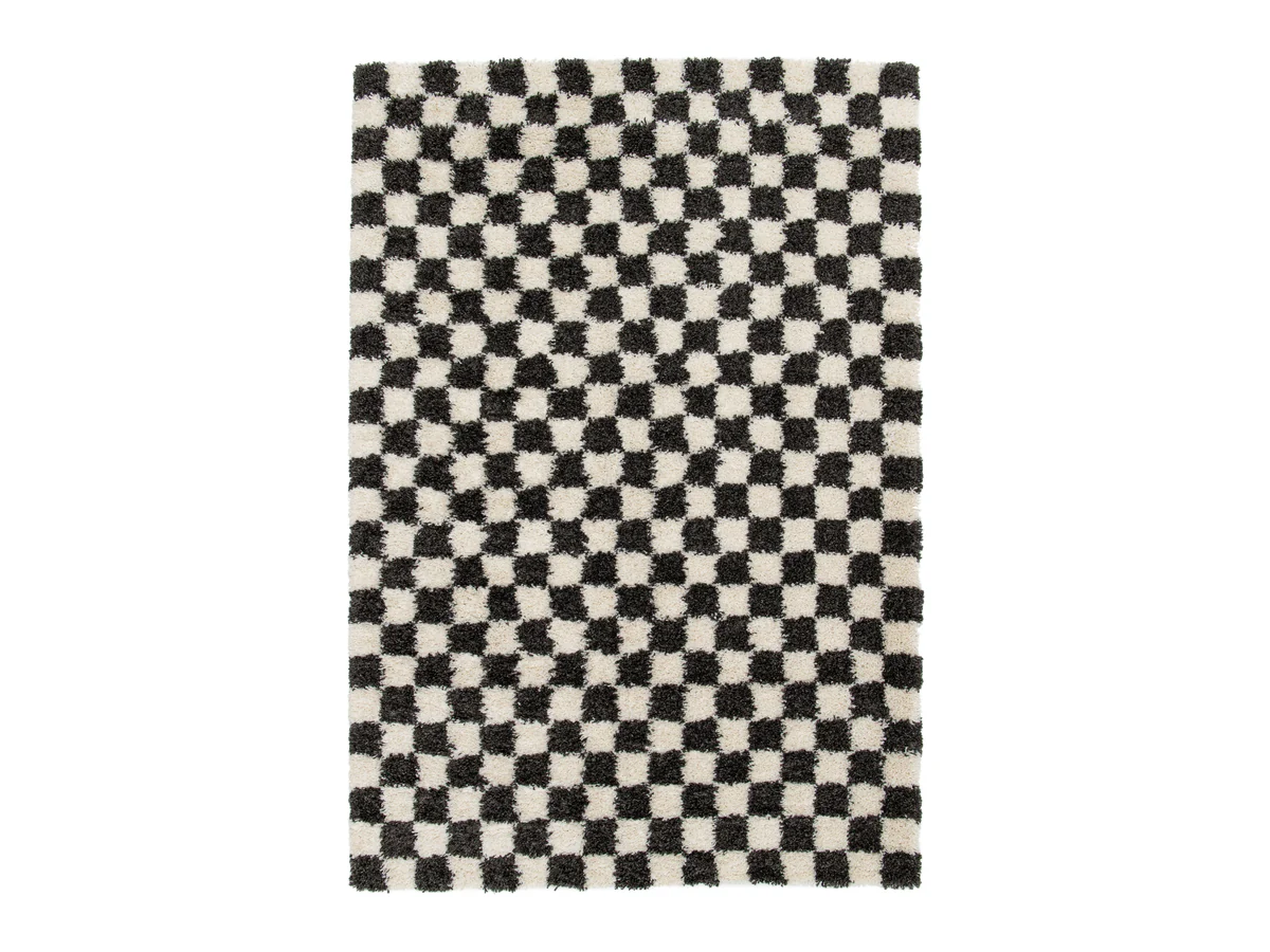 Tapis poils longs DAMIEN motifs damier - Image 8