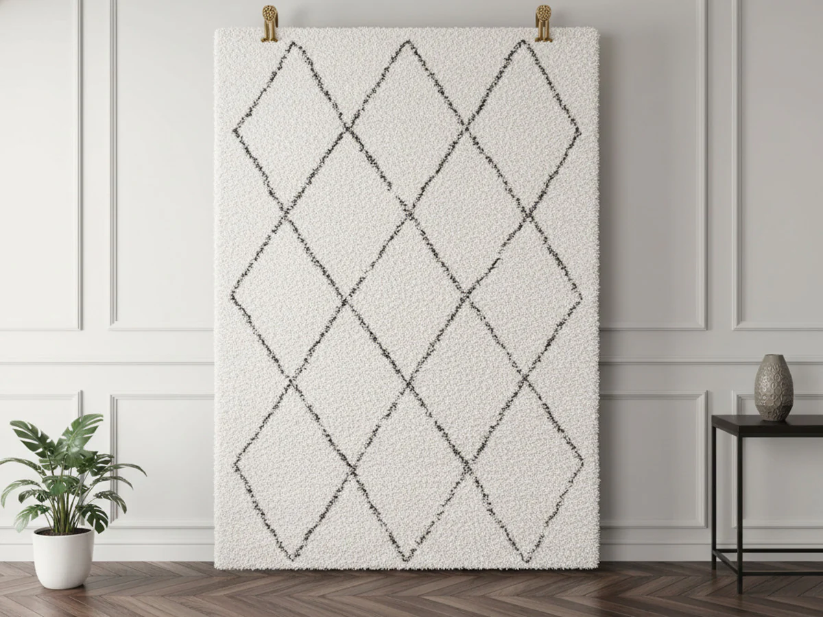 Tapis poils longs RENAUD motifs graphiques - Image 2