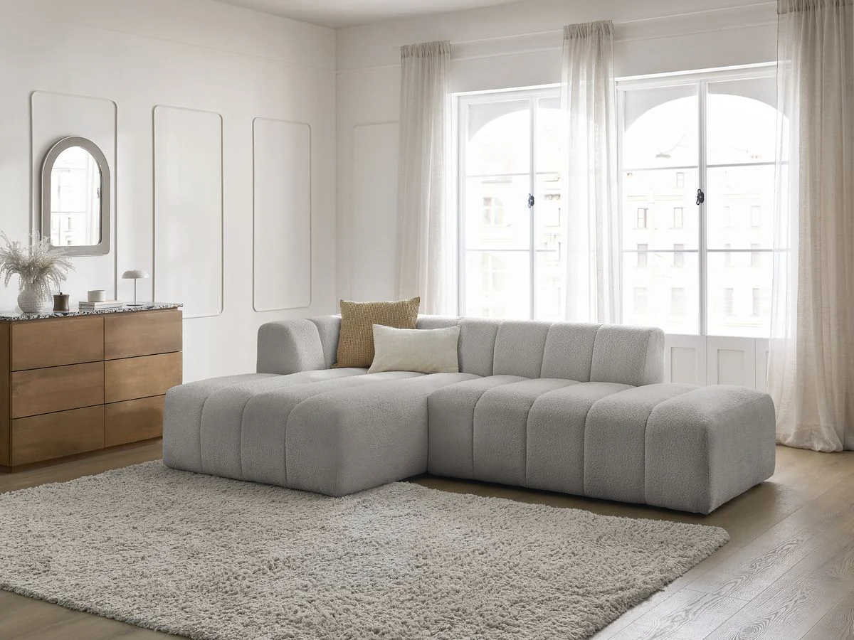 Canapé d'angle fixe modulable ANNECY tissu bouclette - Image 16