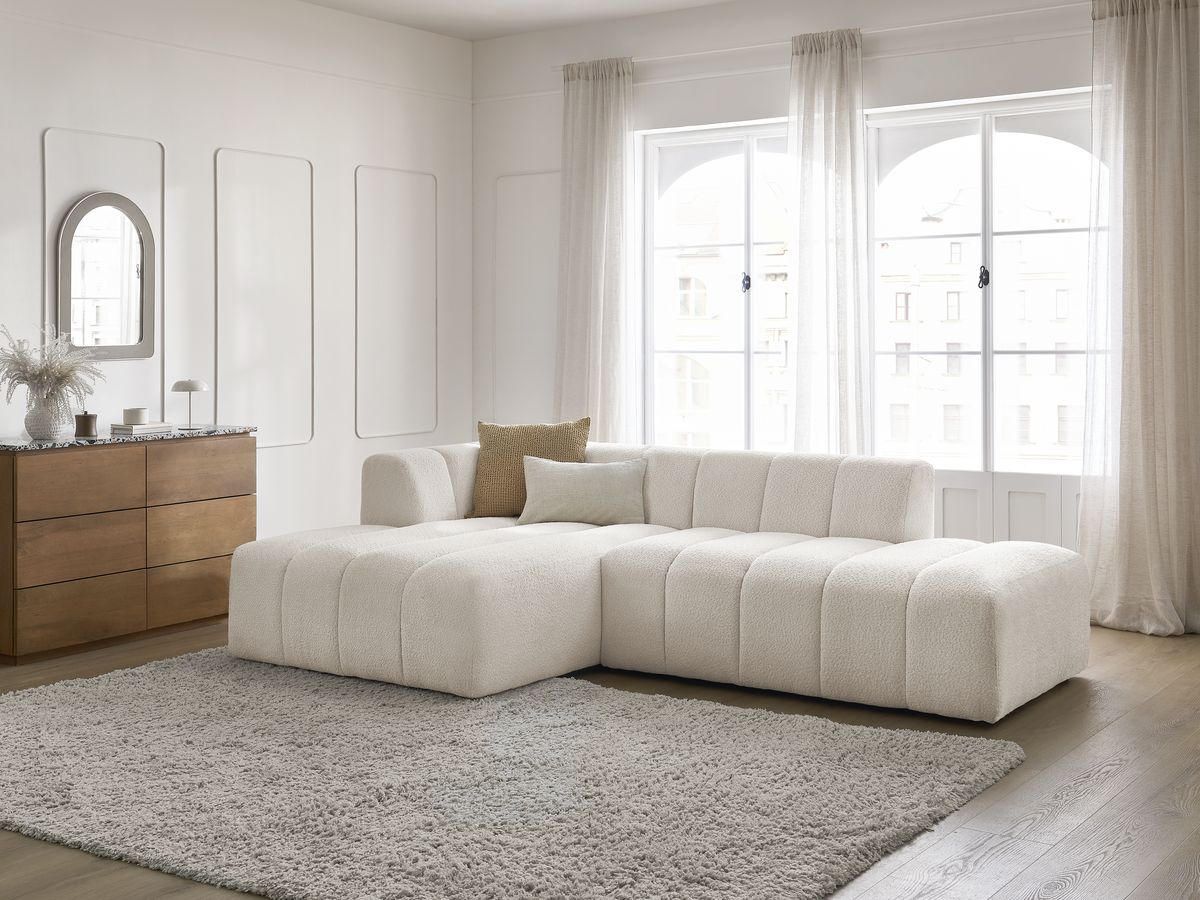 Canapé d'angle fixe modulable ANNECY tissu bouclette - Image 19