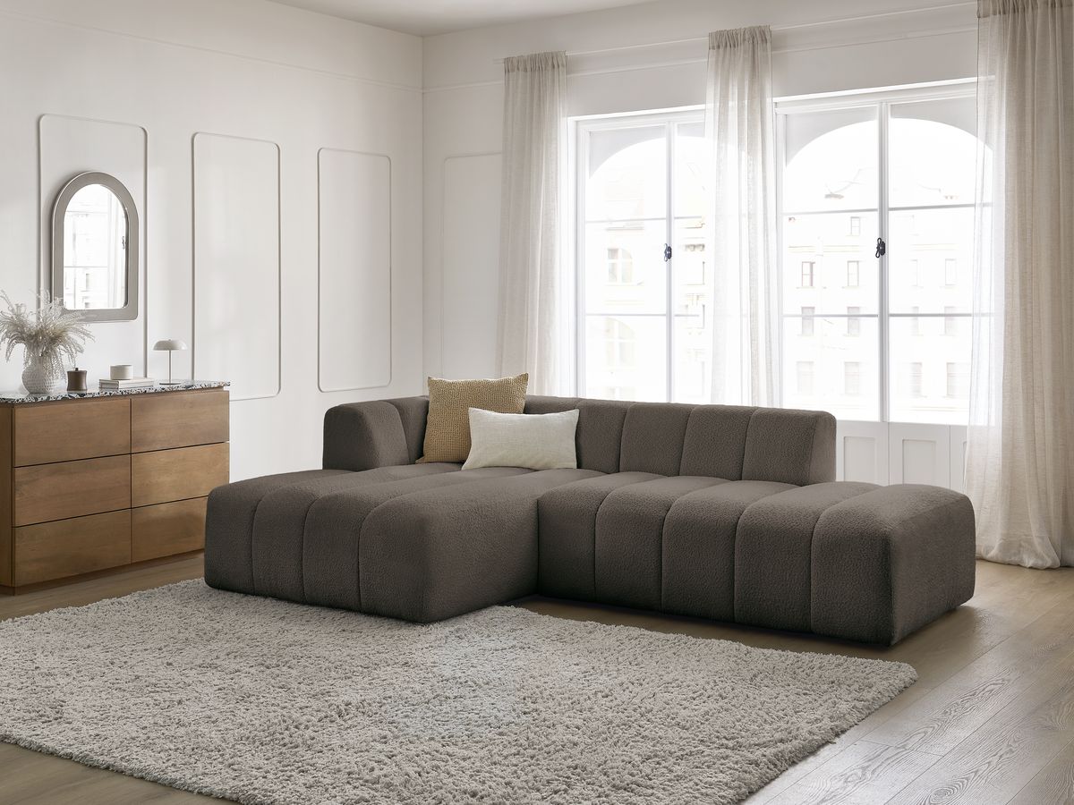 Canapé d'angle fixe modulable ANNECY tissu bouclette - Image 24
