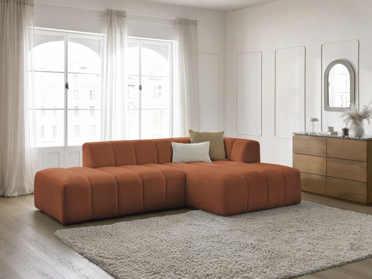 Canapé d'angle fixe modulable ANNECY tissu bouclette - Image 25