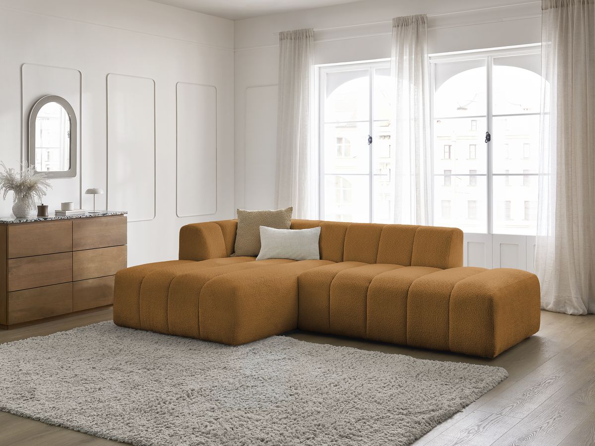 Canapé d'angle fixe modulable ANNECY tissu bouclette - Image 28