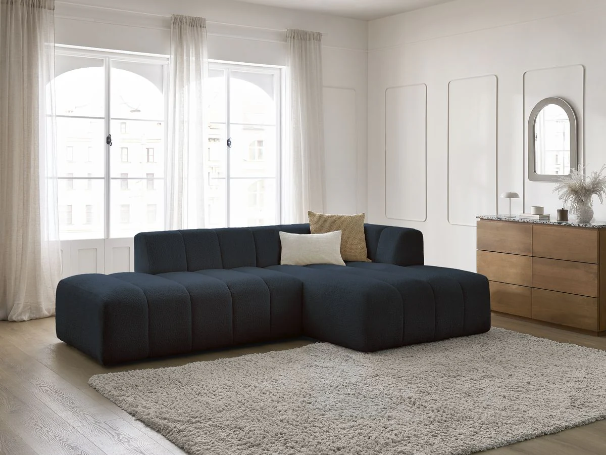 Canapé d'angle fixe modulable ANNECY tissu bouclette - Image 31
