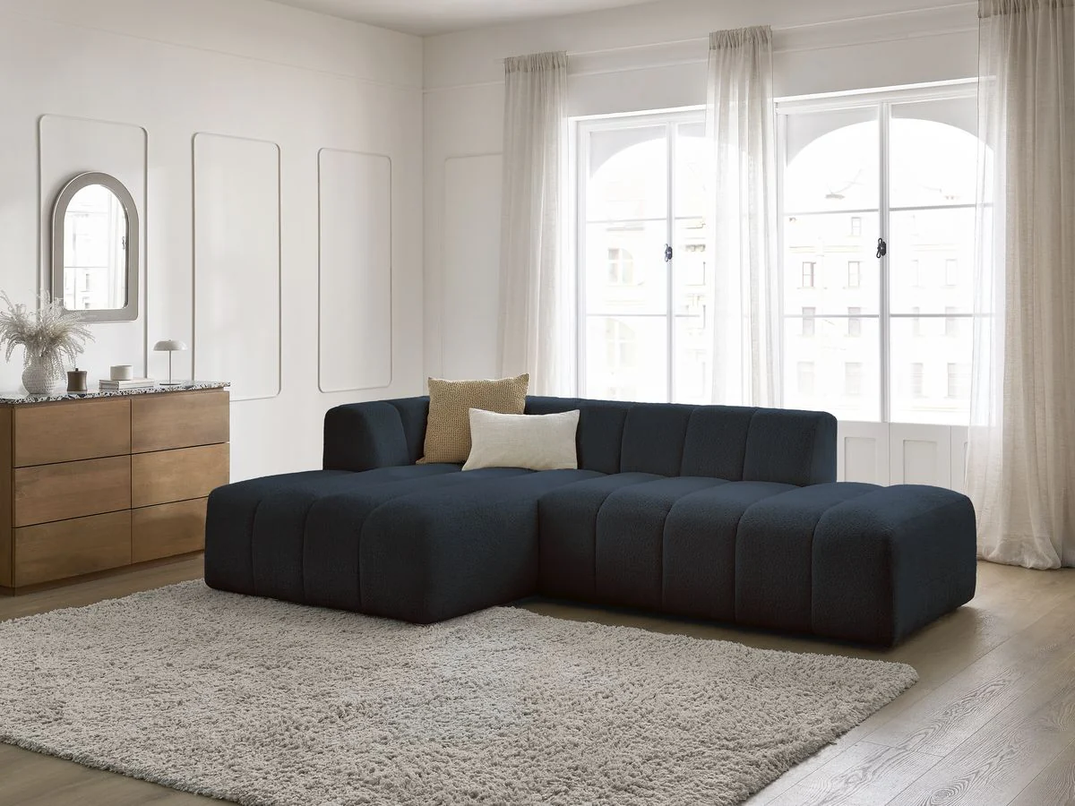 Canapé d'angle fixe modulable ANNECY tissu bouclette - Image 32