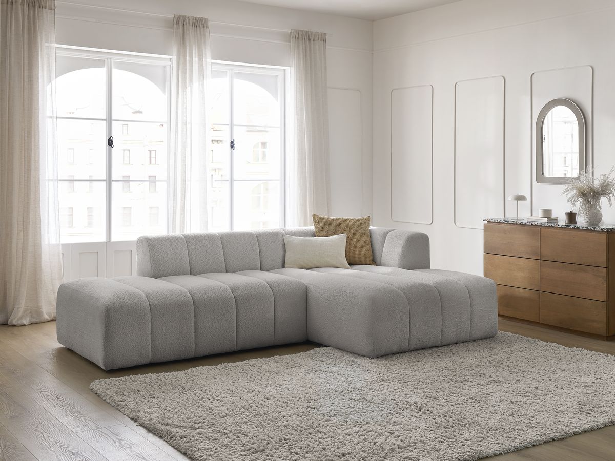 Canapé d'angle fixe modulable ANNECY tissu bouclette - Image 33