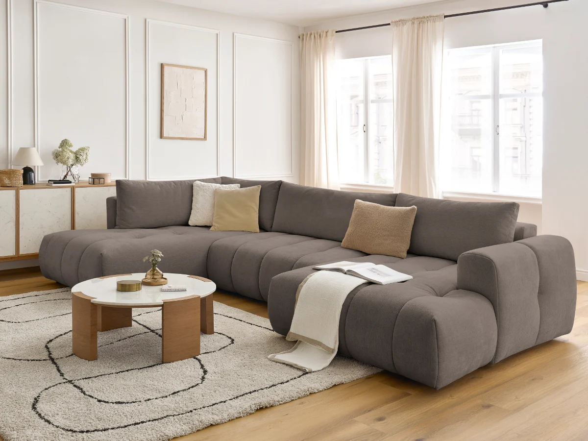 Canapé panoramique convertible FUJI tissu lisse - Image 33