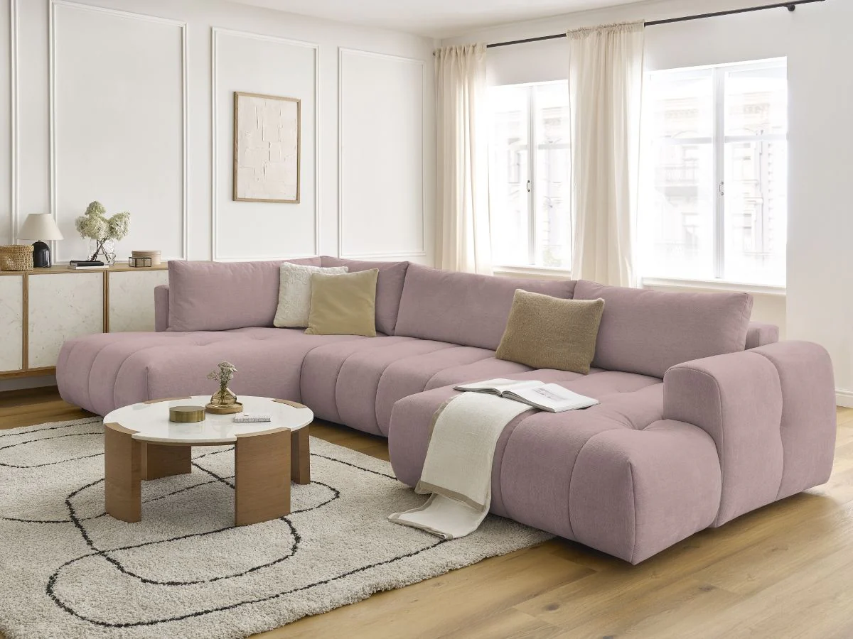 Canapé panoramique convertible FUJI tissu lisse - Image 7