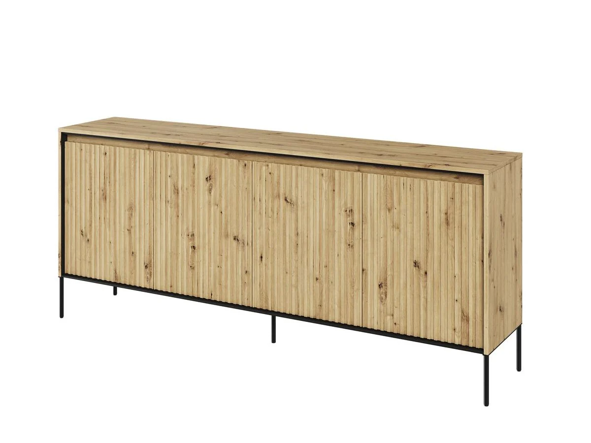 Ensemble LENARA avec buffet 193 cm + meuble TV 193 cm + table basse avec tasseaux et LED - Image 4