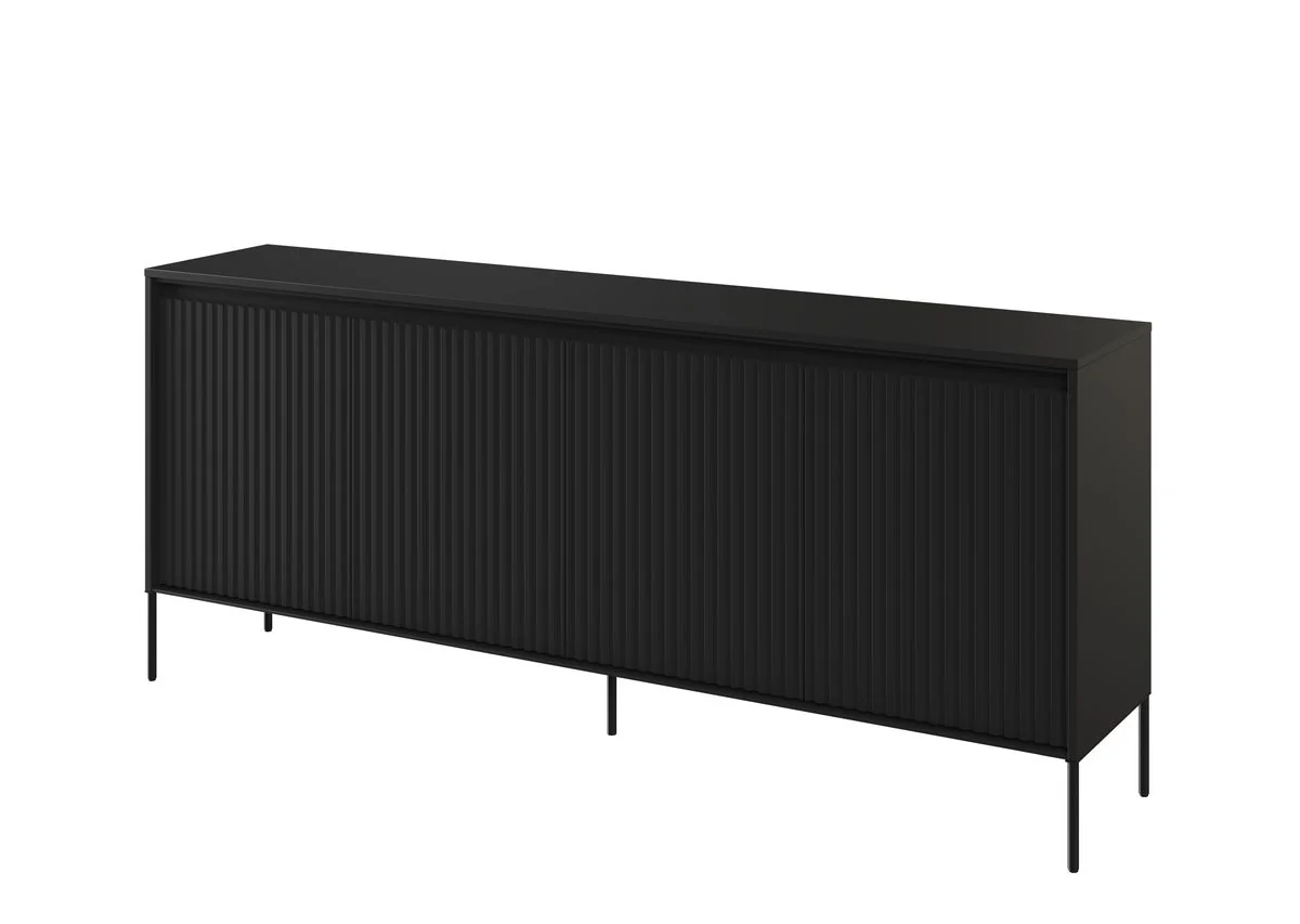 Ensemble LENARA avec buffet 193 cm + meuble TV 193 cm + table basse avec tasseaux et LED - Image 6