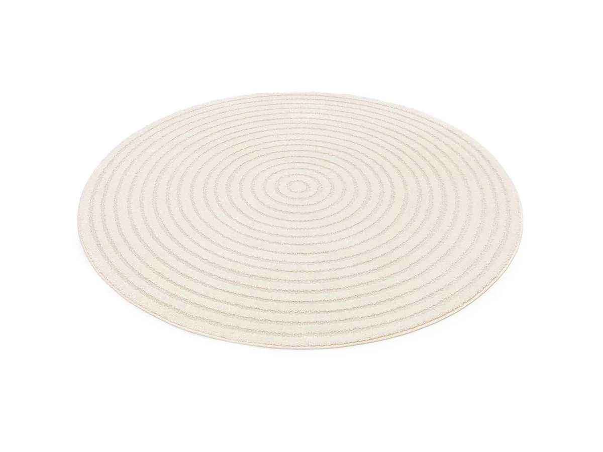 Tapis rond poils ras ONDELIA motif géométrique - Image 3