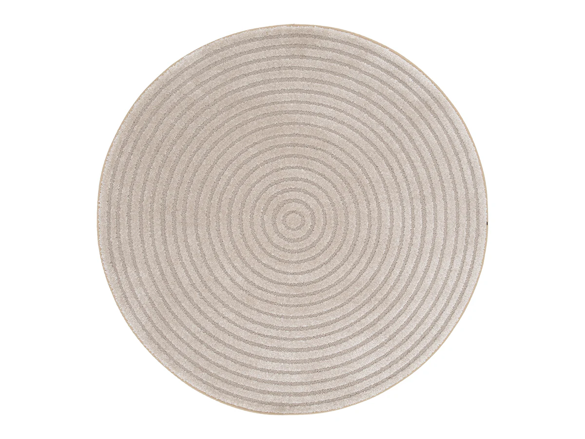 Tapis rond poils ras ONDELIA motif géométrique - Image 4