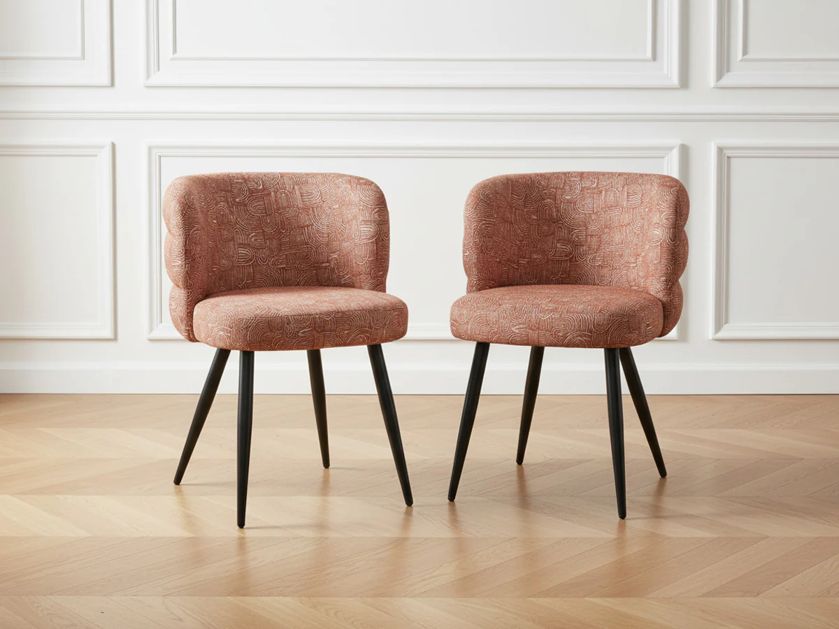 Lot de 2 chaises SOLEA tissu à motifs