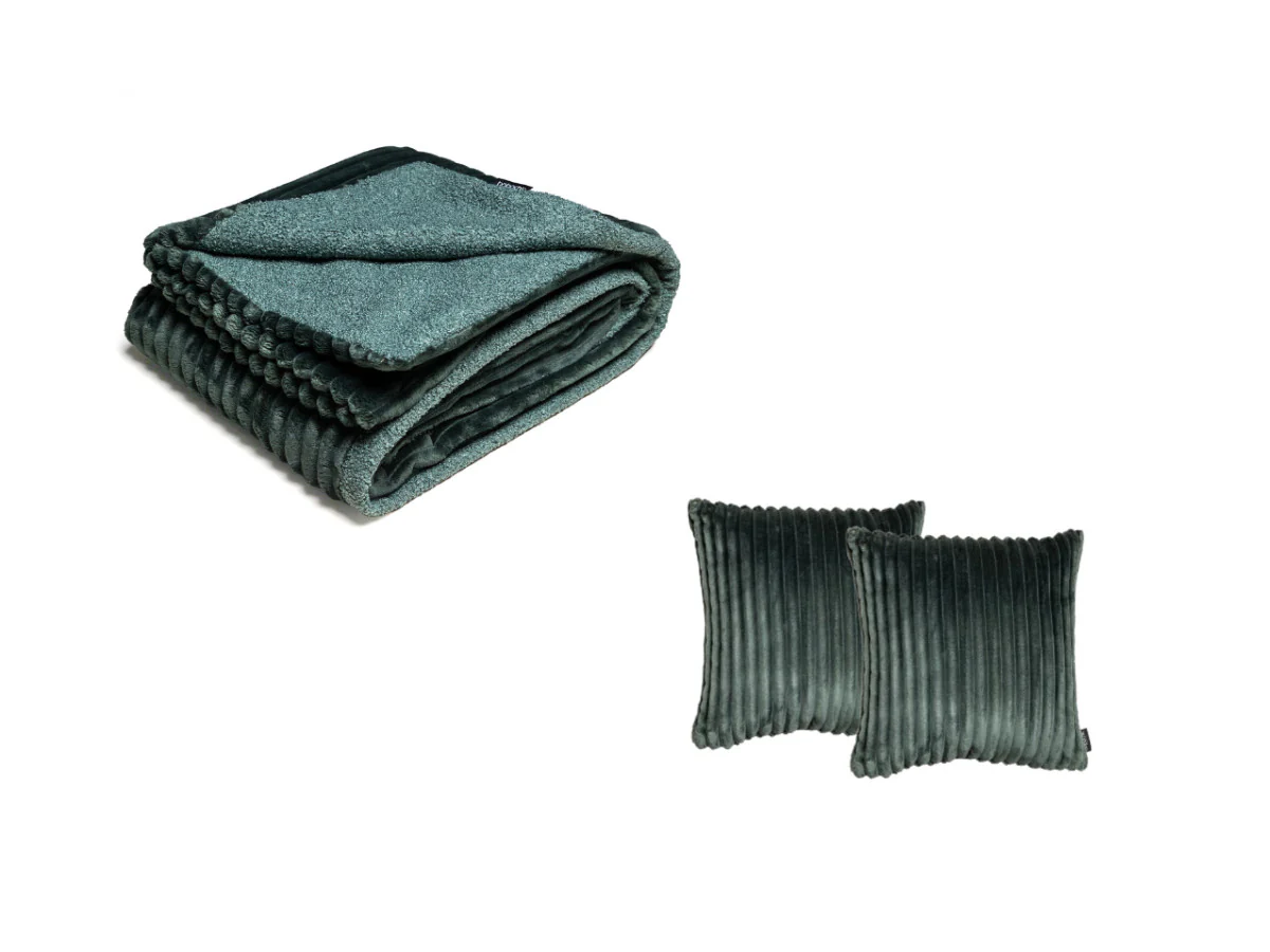 Ensemble OSLO avec plaid 140 x 180 cm + 2 coussins - Image 2