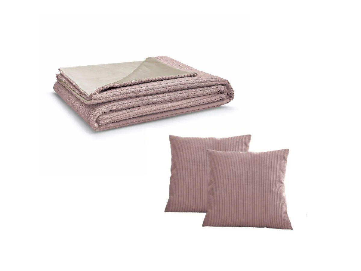 Ensemble STOCKHOLM avec plaid 140 x 180 cm + 2 coussins bifaces - Image 18