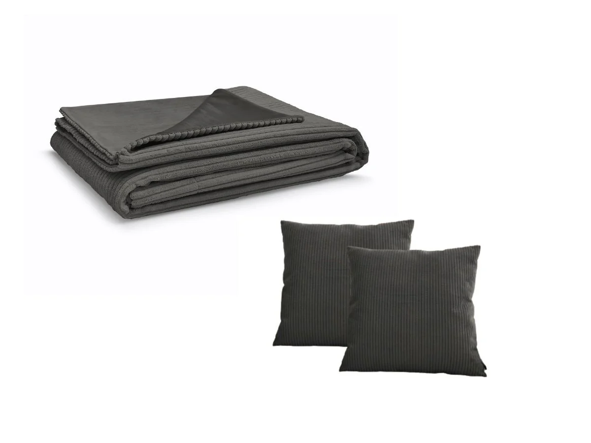 Ensemble STOCKHOLM avec plaid 140 x 180 cm + 2 coussins bifaces - Image 19
